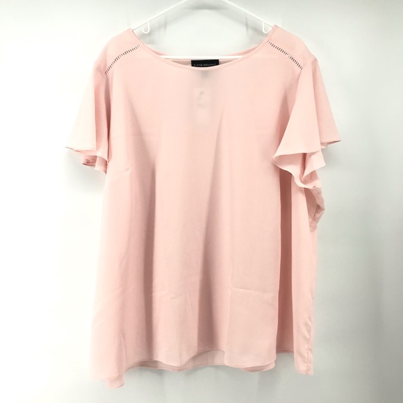 Lane Bryant Tops - Lane Bryant Short Flutter Sleeve Pink Blouse NWT